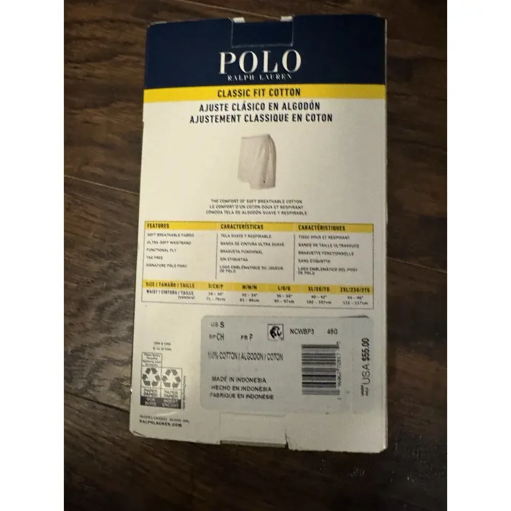 Polo Ralph Lauren Men's Assorted Classic Fit Cotton Woven Boxers 3 Pack (S)